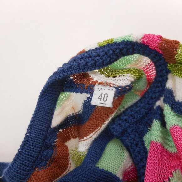 M Missoni Womens Colorful Zig Zag Pattern Long Sleeve Sweater sz 40 US S [HOLES] - Picture 13 of 14